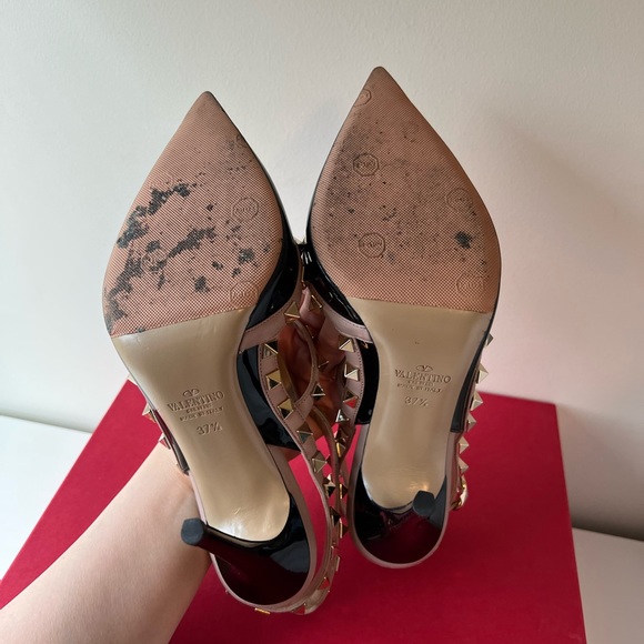 Valentino Rockstud caged pump 100mm in black patent leather size 37.5 - Picture 5 of 9